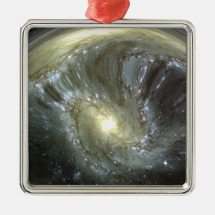 Digitally altered galaxy metal tree decoration