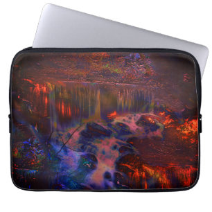 Digitally altered photo, Nature on ember fire Laptop Sleeve