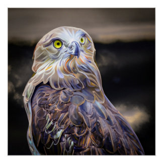 Digitally enhanced oil paint image of a short-toed poster