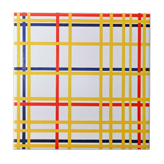 Digitally Enhanced Piet Mondrian's New York City I Tile