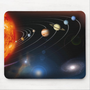 Digitally generated image of our solar system mouse mat