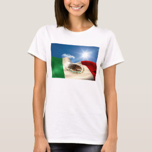 Digitally Generated Mexico Flag Rippling T-Shirt