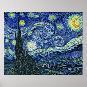 Digitally Modified Starry Night Van Gogh blurred Poster