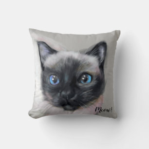 Digitally painted cat. Meow! Cushion
