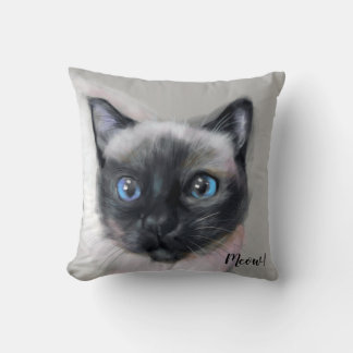 Digitally painted cat. Meow! Cushion