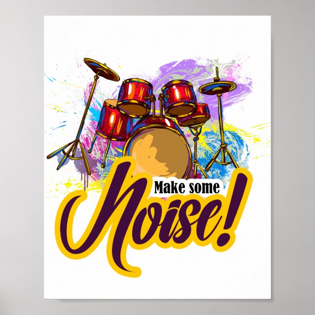Digitally painted Drums Design Poster (Front)