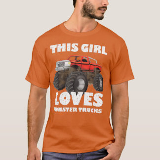 Digitally Painted This Girl Loves Monster Trucks D T-Shirt