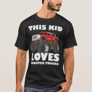 Digitally Painted This Kid Loves Monster Trucks Di T-Shirt