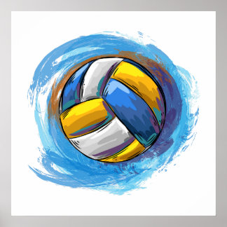 Digitally painted Volleyball Design Poster