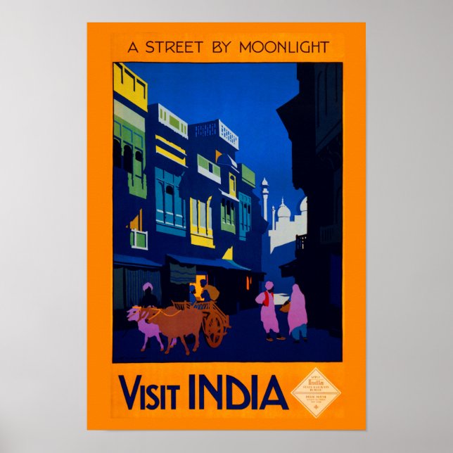 Digitally Remastered Vintage India Travel Poster (Front)