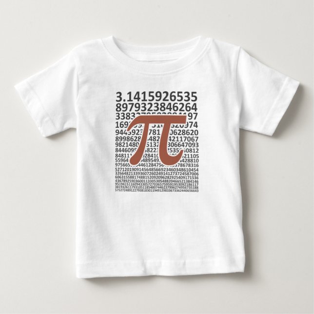 Digits of Pi, Pi Day Math Baby T-Shirt (Front)