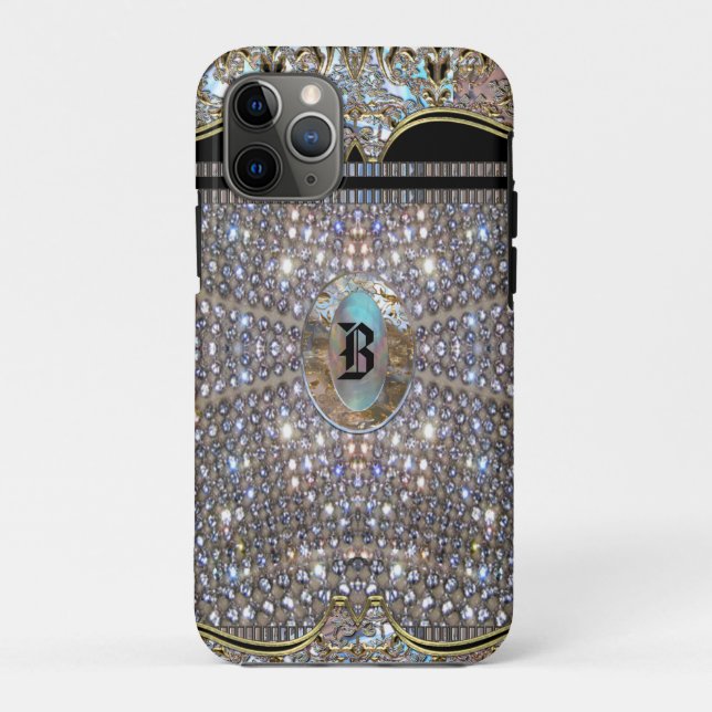 Digloos Elegant Chic Unique Monogram Case-Mate iPhone Case (Back)