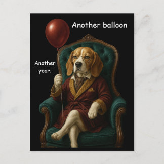 Dignified Beagle Birthday Balloon Postcard
