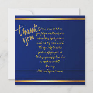 Dignified Cobalt Blue Wedding Thank You
