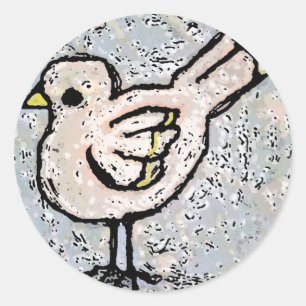 digtally enhanced bird classic round sticker