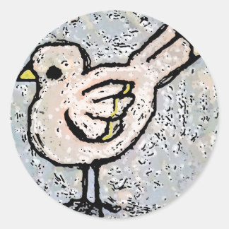 digtally enhanced bird classic round sticker