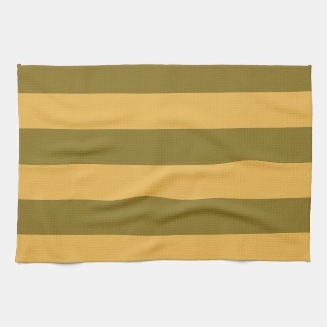 Dijon and Zest Striped Pattern Tea Towel (Horizontal)