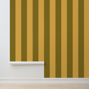 Dijon and Zest Striped Pattern Wallpaper