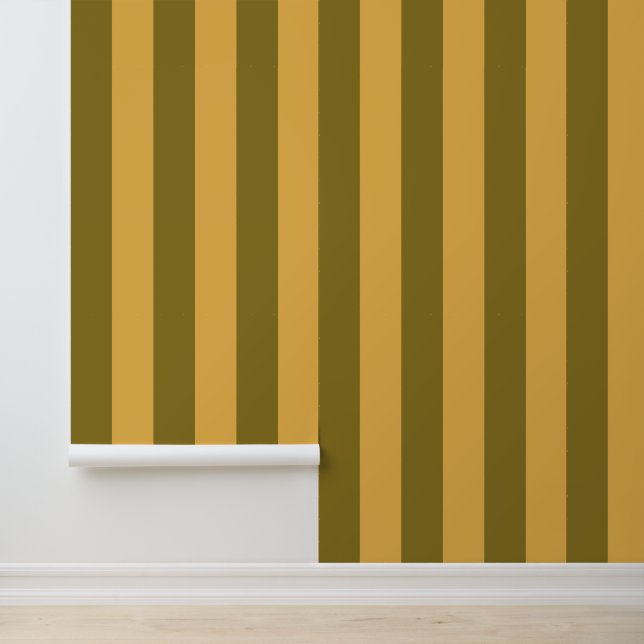 Dijon and Zest Striped Pattern Wallpaper (Application)