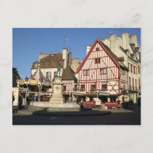 Dijon, Carouselle and coffee Postcard