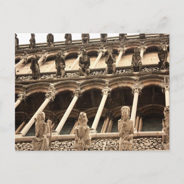 Dijon, Cathedral fasçade Postcard (Front)