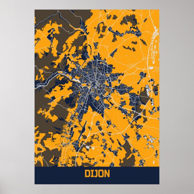 Dijon - France Bluefresh City Map Poster (Front)