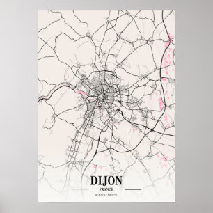 Dijon - France Neapolitan City Map Poster