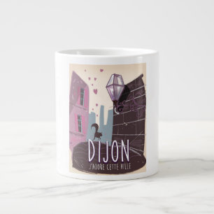 Dijon France vintage travel poster Large Coffee Mug