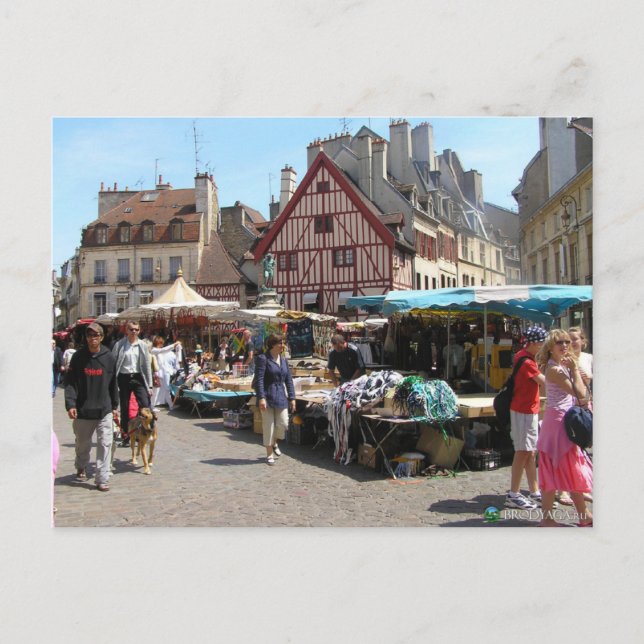Dijon, Market day Postcard (Front)