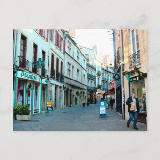 Dijon, old city shopping area postcard