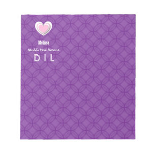 DIL Awesome Daughter-in-Law Purple and Pink Z602D Notepad
