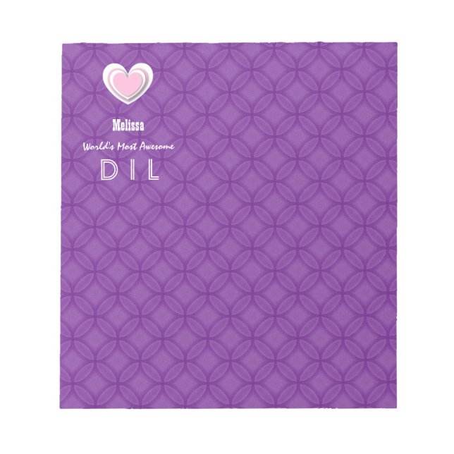 DIL Awesome Daughter-in-Law Purple and Pink Z602D Notepad (Front)