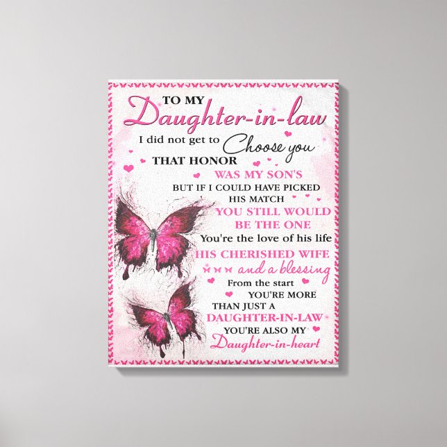 DIL Butterfly You're Also My Daughter-In-Heart  Canvas Print (Front)