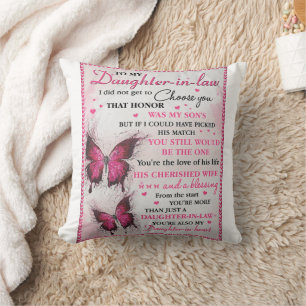 DIL Butterfly You're Also My Daughter-In-Heart  Cushion
