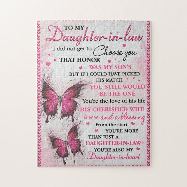 DIL Butterfly You're Also My Daughter-In-Heart  Jigsaw Puzzle (Vertical)
