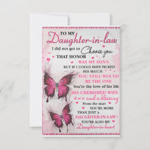 DIL Butterfly You're Also My Daughter-In-Heart  Thank You Card