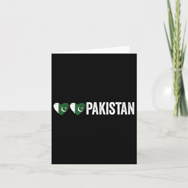 Dil Pakistan Azadi Mubarak Heart Flag Day Proud Ro Card (Front)
