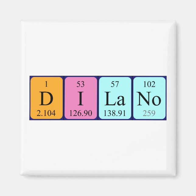 Dilano periodic table name magnet (Front)