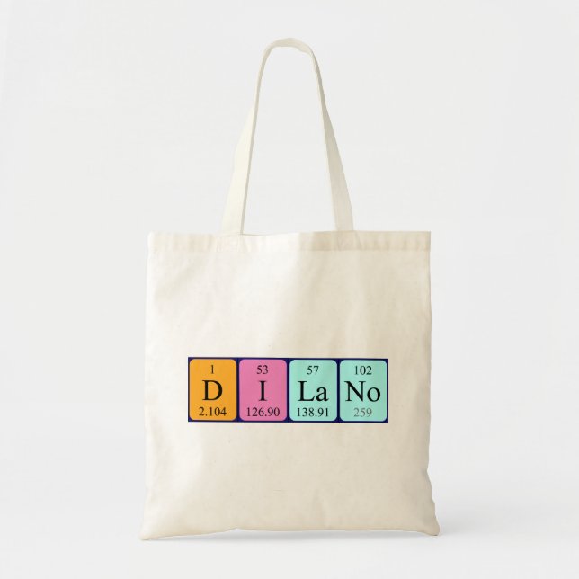 Dilano periodic table name tote bag (Front)