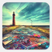 Dilapidated Lighthouse on an Abandoned Beach