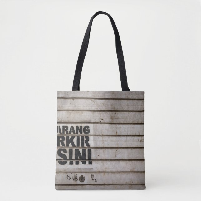 Dilarang parkir disini sign tote bag (Front)