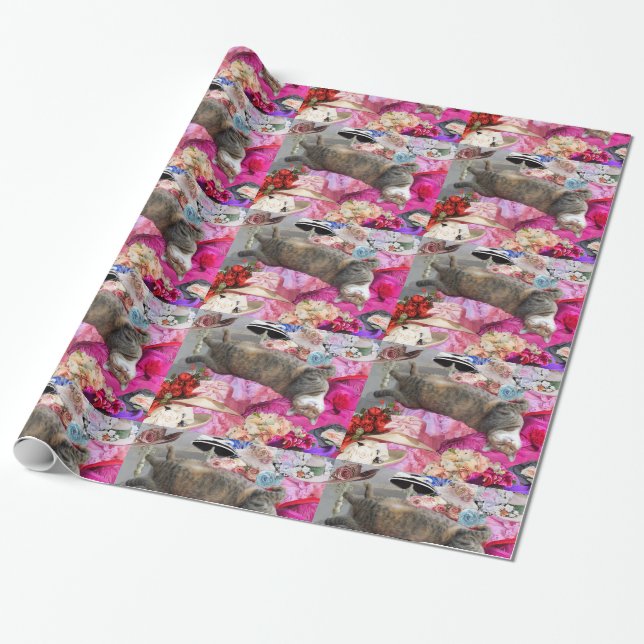 Dilemma of Princess Tatus Cat Wrapping Paper (Unrolled)