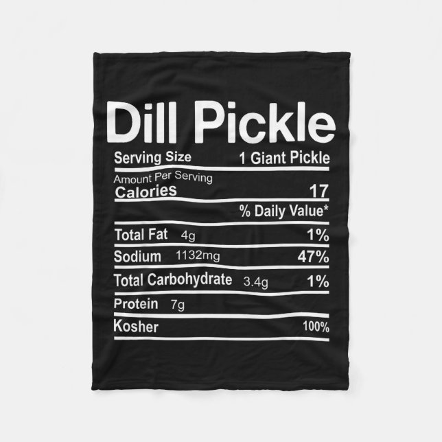 Dill Ckle Nutrition Facts Funny Thanksgiving Chris Fleece Blanket (Front)