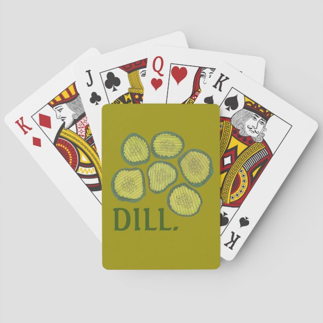 DILL (Deal) Pickle Chips Green Kosher Pickles Playing Cards (Back)