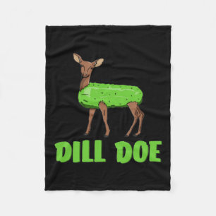 Dill Doe Funny Adult Humour Funny Nature Deer Redn Fleece Blanket