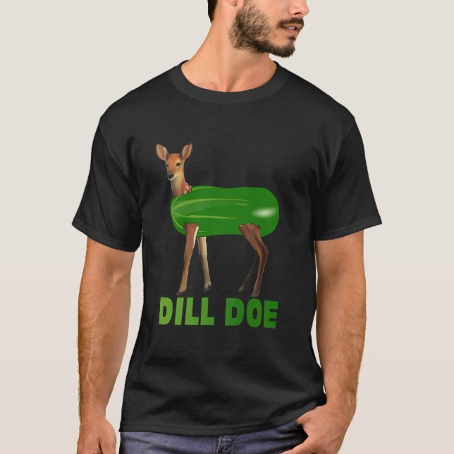 Dill Doe Funny Adult Humour Funny Nature Deer Redn T-Shirt (Front)
