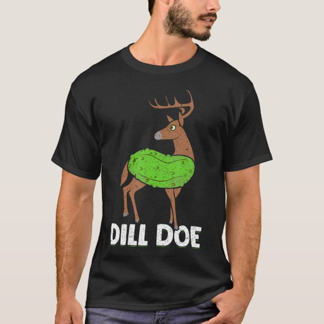 Dill Doe Funny Adult Humour Funny Nature Deer Redn T-Shirt (Front)