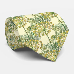 Dill Flower Watercolor Tie – Botanical Herb Illust
