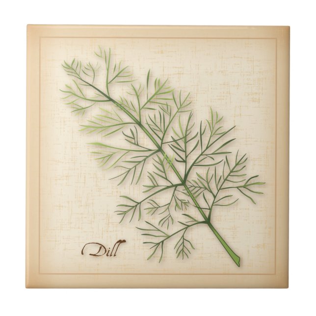 Dill Herb Ceramic Tile (Front)