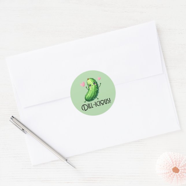 Dill-icous Classic Round Sticker (Envelope)